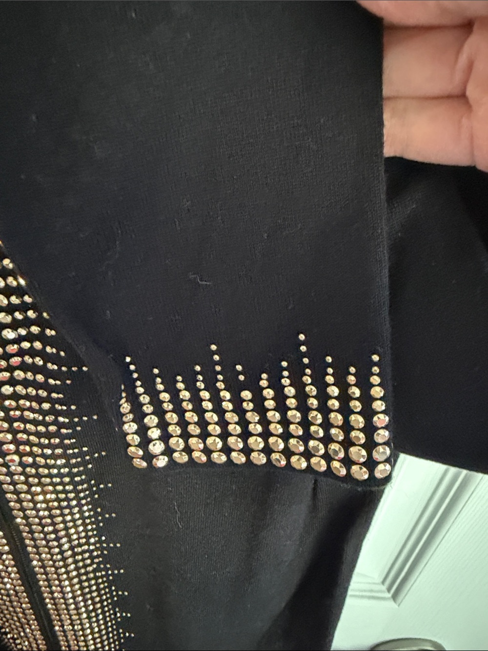 Belldini Black Cardigan with Gold Stud Trim - Picture 5 of 5